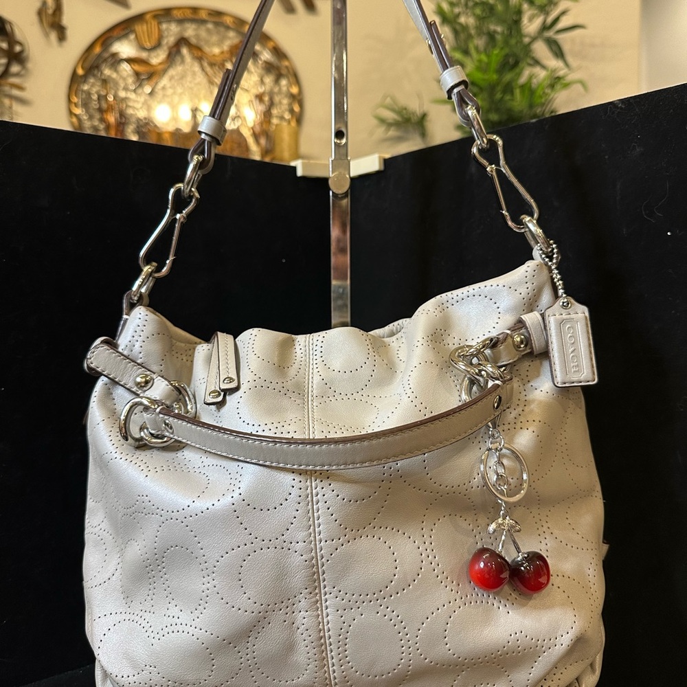 Coach BROOK HOBO Light Gray Pebbled Leather Shoulder Bag/satchel Gorgeous - Picture 13 of 14